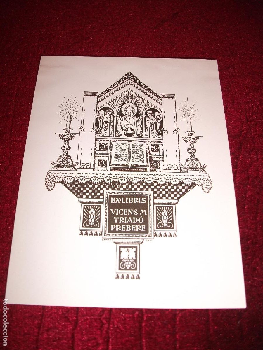 Arte: EXLIBRIS DE TRIAD&Oacute; PARA VICENS M. TRIAD&Oacute; PREBERE - EX LIBRIS OPUS 260 - Foto 1