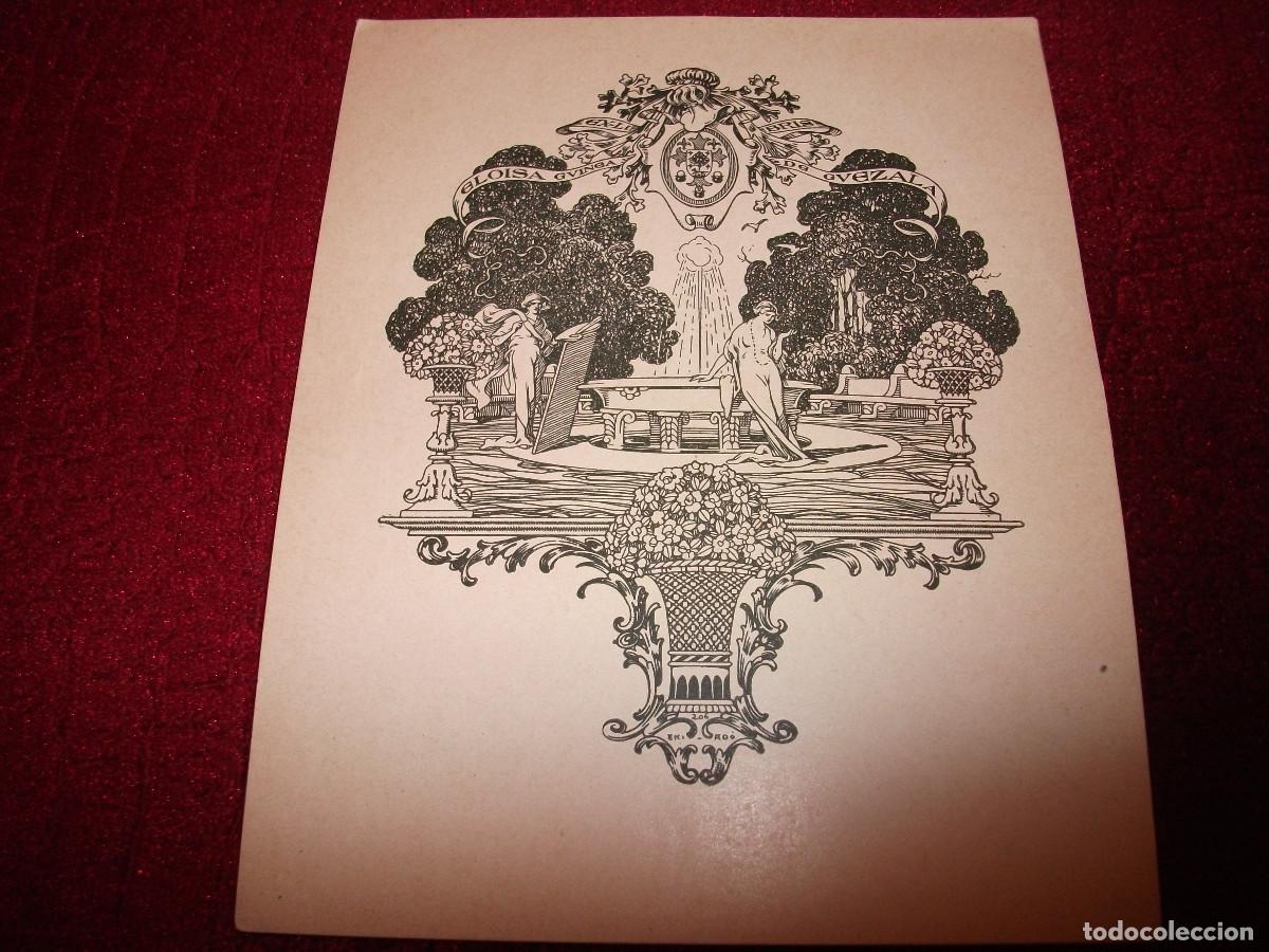 Arte: EXLIBRIS DE TRIAD&Oacute; PARA ELOISA GUINEA DE GUEZALA - EX LIBRIS OPUS 206 - Foto 1