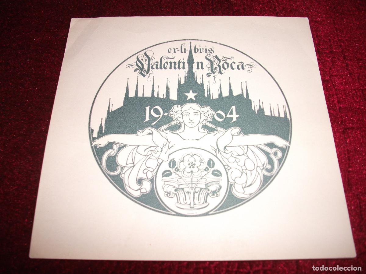 Arte: EXLIBRIS DE TRIAD&Oacute; PARA VALENTIN ROCA - 1904 EX LIBRIS OPUS 75 - Foto 1