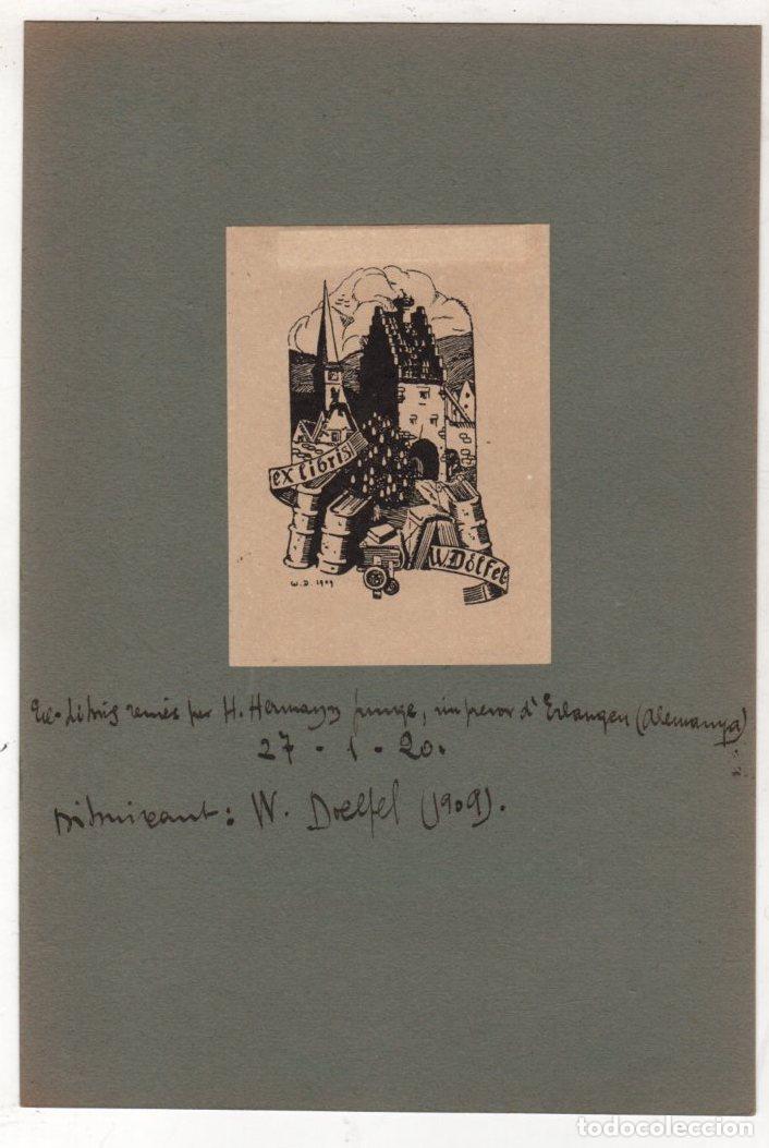 Arte: EXLIBRIS W. DOLFEL. ALEMANIA. A&Ntilde;O 1909 - Foto 1