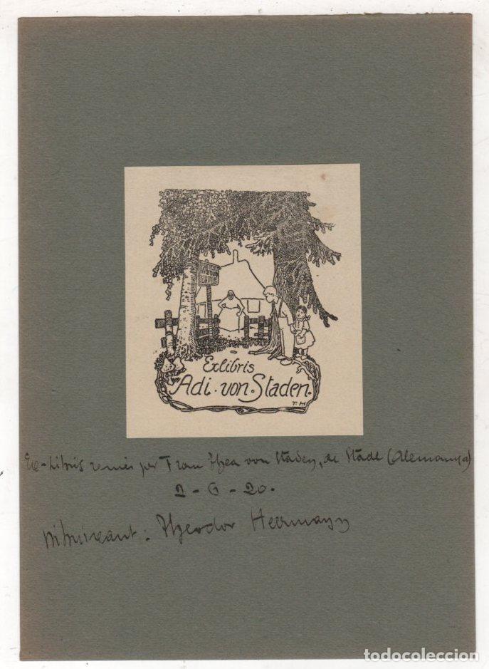 Arte: EXLIBRIS ADI VON STADEN. A&Ntilde;O 1920 - Foto 1