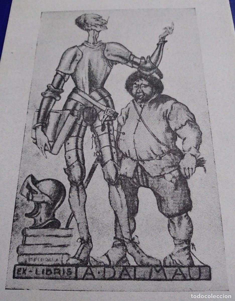 Arte: EXLIBRIS DE TEM&Aacute;TICA CERVANTINA - QUIJOTE Y SANCHO PANZA - Foto 1