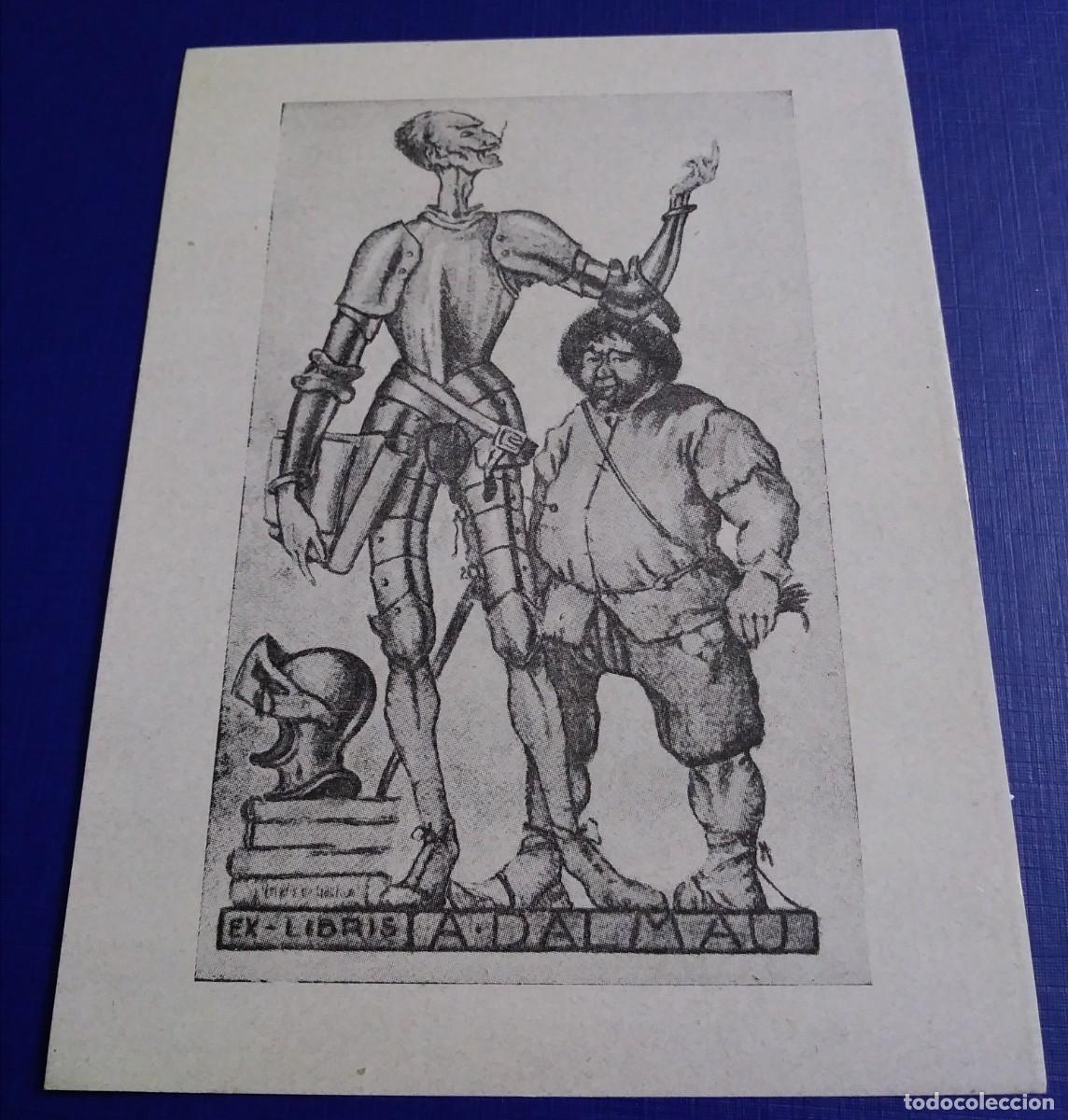 Arte: EXLIBRIS DE TEM&Aacute;TICA CERVANTINA - QUIJOTE Y SANCHO PANZA - Foto 2