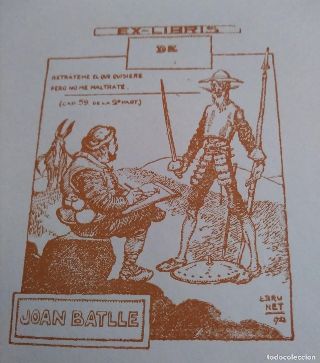 Arte: EXLIBRIS DE TEM&Aacute;TICA CERVANTINA - DON QUIJOTE Y SANCHO PANZA - Foto 1