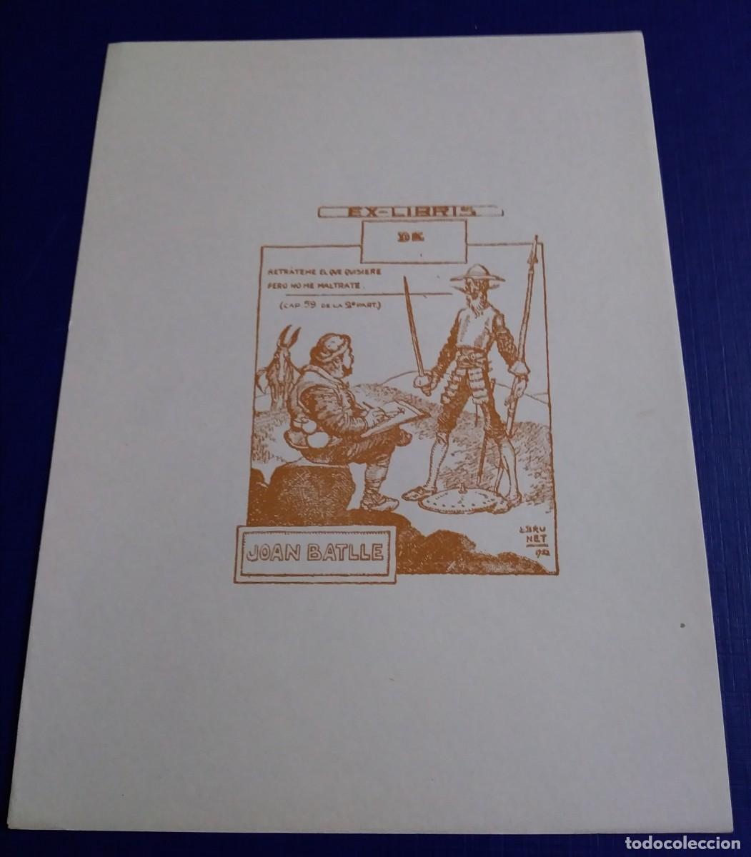 Arte: EXLIBRIS DE TEM&Aacute;TICA CERVANTINA - DON QUIJOTE Y SANCHO PANZA - Foto 2