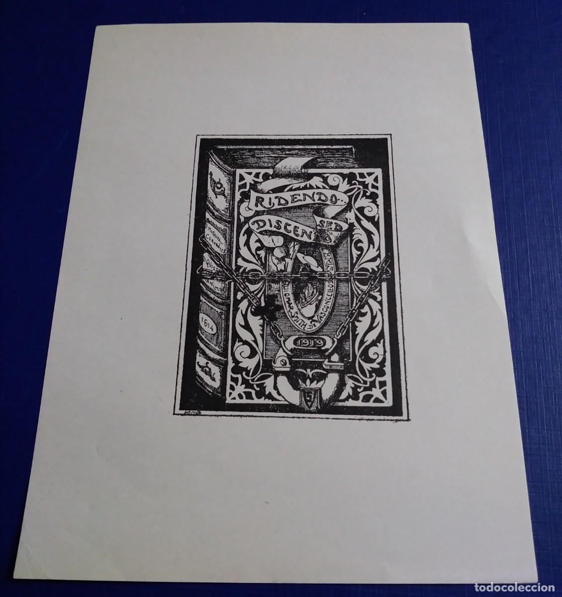 Arte: EXLIBRIS DE TEM&Aacute;TICA CERVANTINA - LIBRO DE DON QUIJOTE DE LA MANCHA - Foto 2