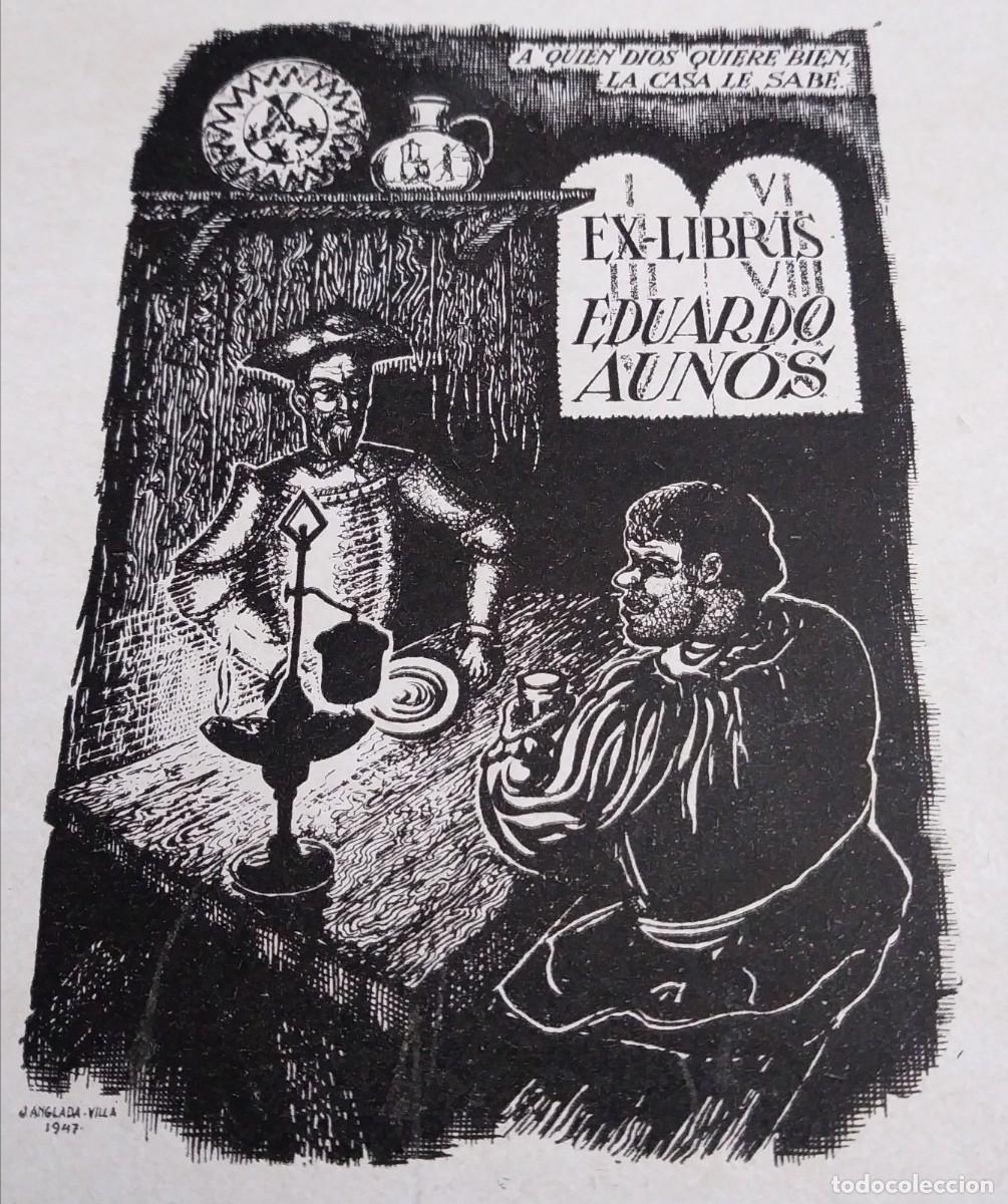 Arte: EXLIBRIS DE TEM&Aacute;TICA CERVANTINA - DON QUIJOTE Y SANCHO - Foto 1