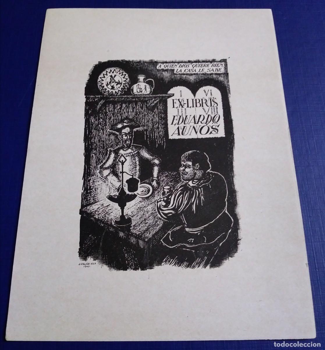Arte: EXLIBRIS DE TEM&Aacute;TICA CERVANTINA - DON QUIJOTE Y SANCHO - Foto 2
