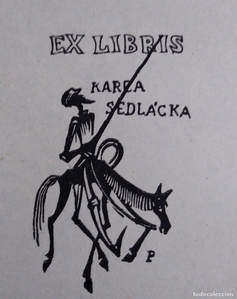 Arte: EXLIBRIS DE TEM&Aacute;TICA CERVANTINA - DON QUIJOTE A CABALLO - Foto 1