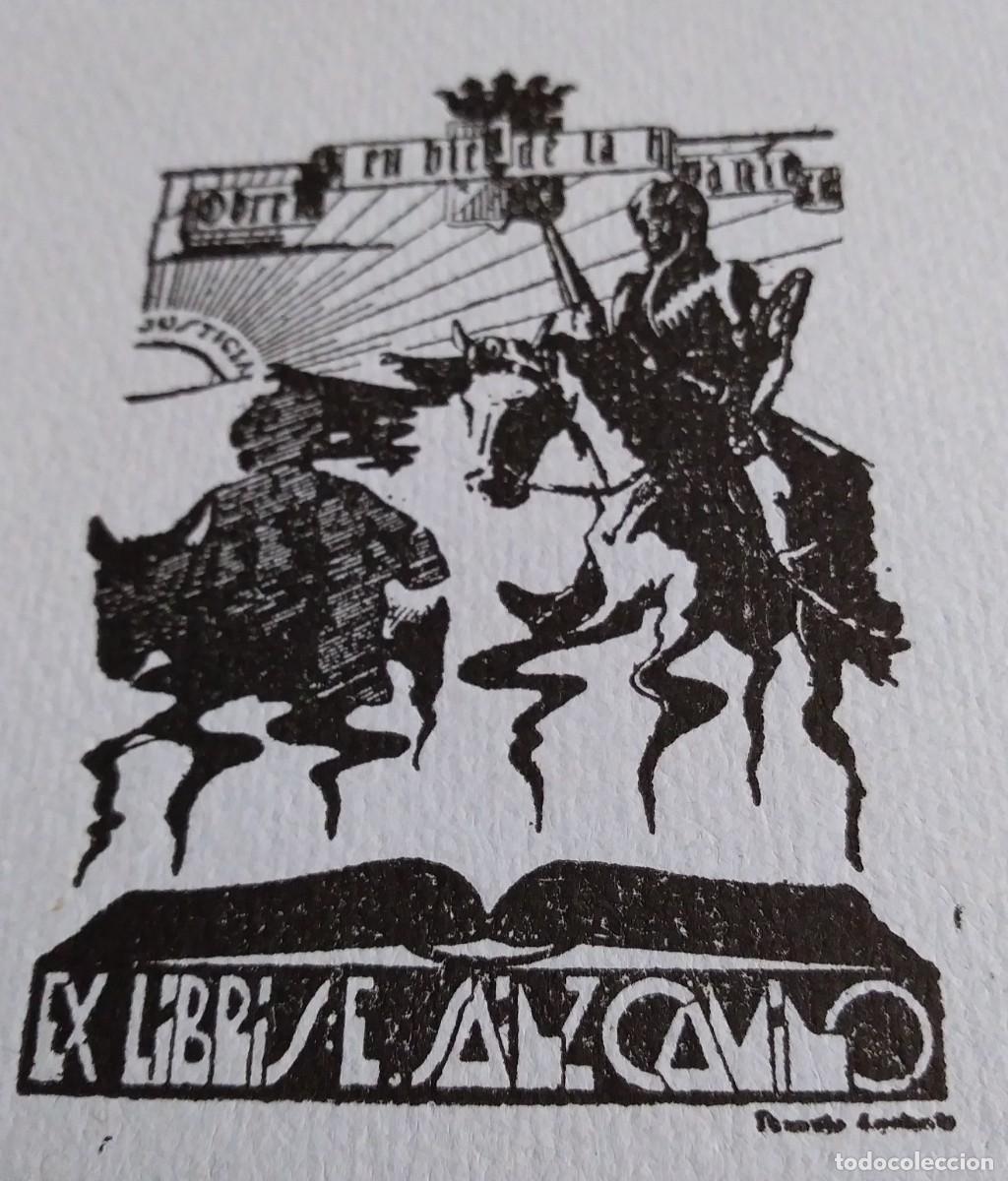Arte: EXLIBRIS DE TEM&Aacute;TICA CERVANTINA - DON QUIJOTE Y SANCHO - Foto 1