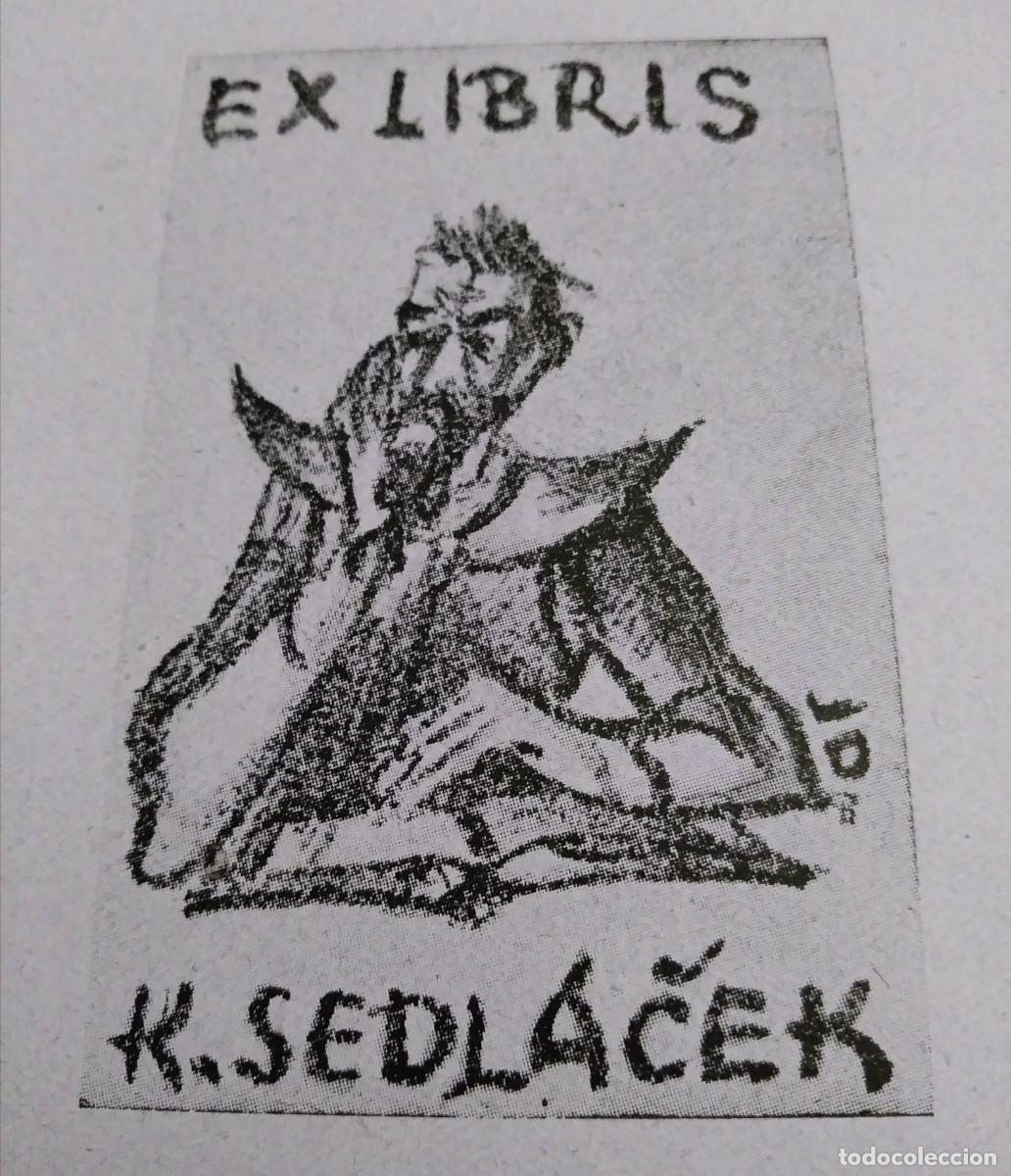 Arte: EXLIBRIS DE TEM&Aacute;TICA CERVANTINA - DON QUIJOTE CON LIBRO - Foto 1