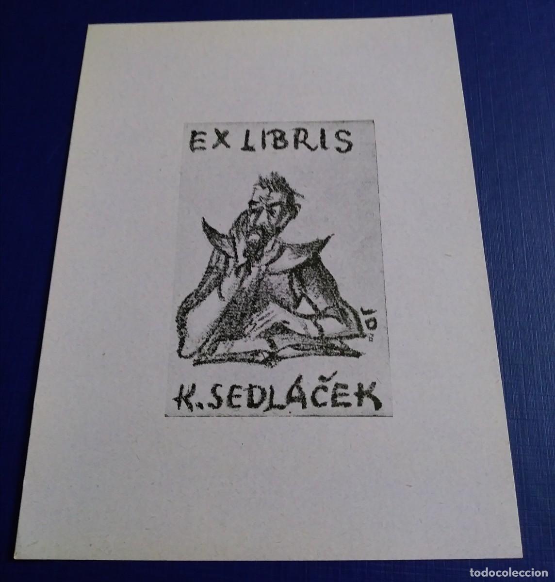 Arte: EXLIBRIS DE TEM&Aacute;TICA CERVANTINA - DON QUIJOTE CON LIBRO - Foto 2
