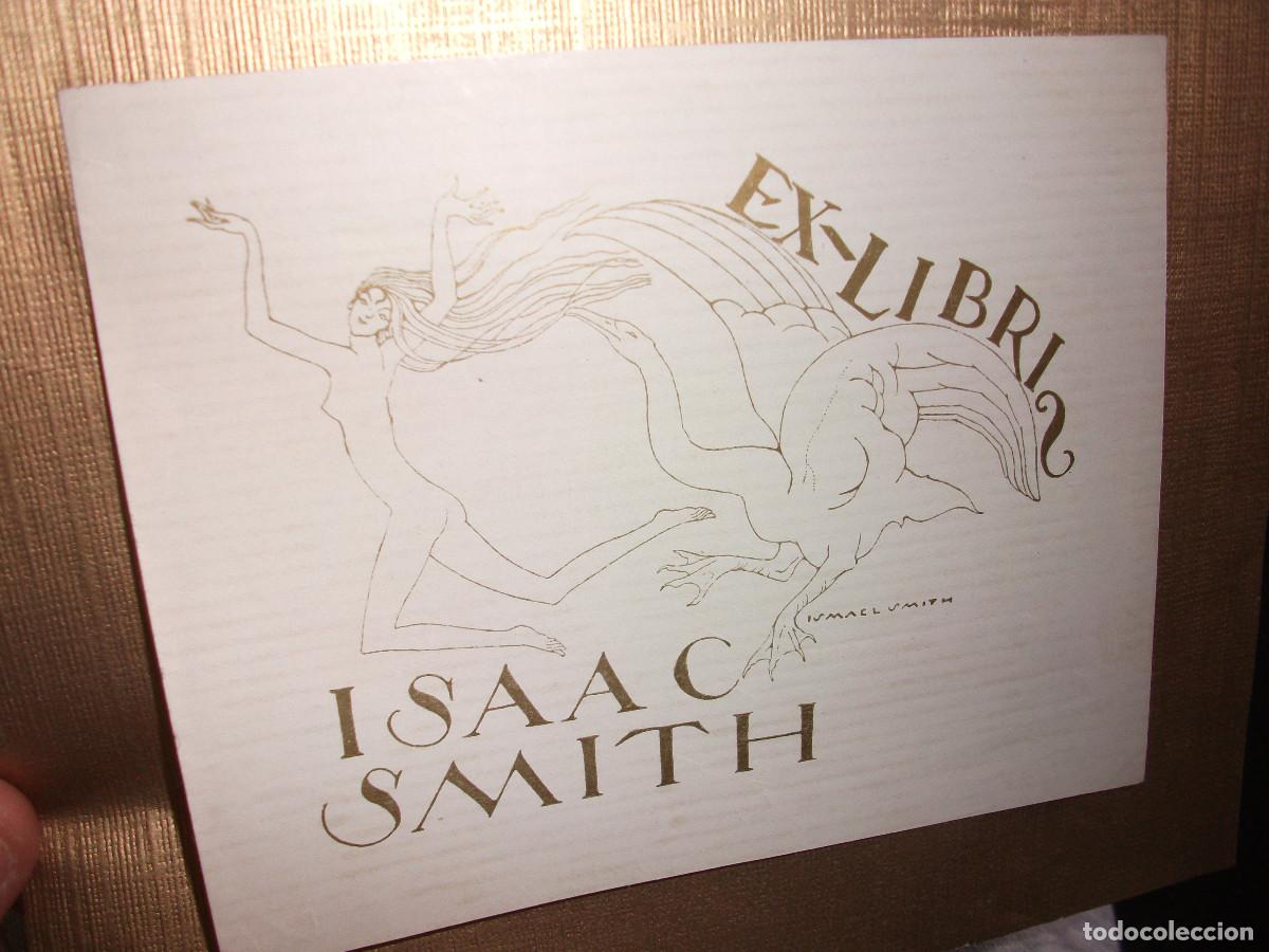 Arte: RARO EXLIBRIS DE ISMAEL SMITH PARA EL - EX LIBRIS DESNUDO CISNE - Foto 1