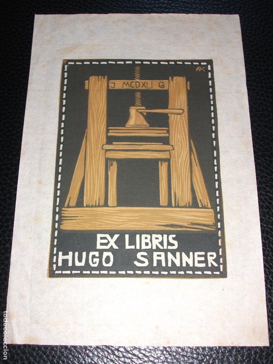 Arte: EXLIBRIS DE ADOLF KUNST PARA HUGO SANNER CATALU&Ntilde;A EX LIBRIS - Foto 1