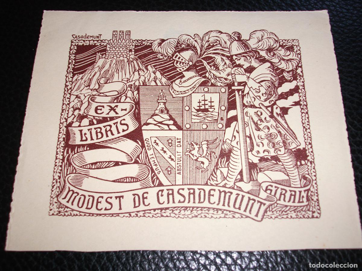 Arte: EXLIBRIS DE MODEST DE CASADEUMUNT PARA EL - EX LIBRIS HERALDICO - Foto 1