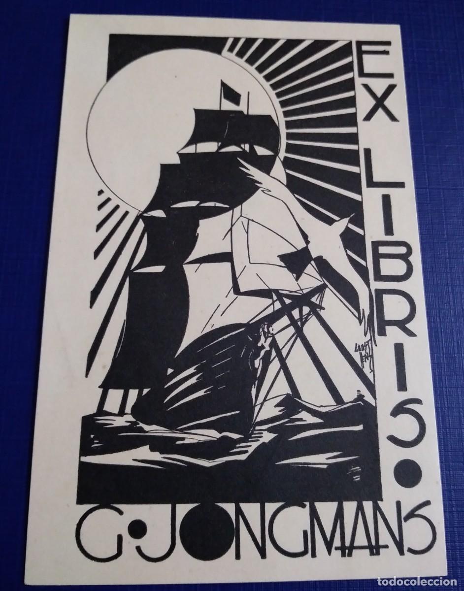 Arte: EXLIBRIS DE BARCO NAVEGANDO Y GAVIOTA - Foto 1