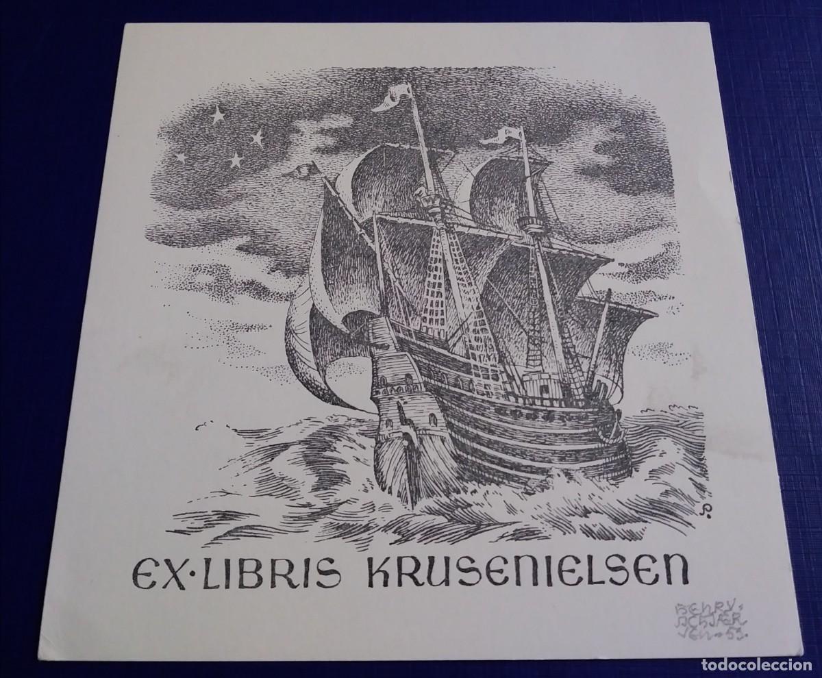Arte: EXLIBRIS DE BARCO NAVEGANDO Y ESTRELLAS - Foto 1