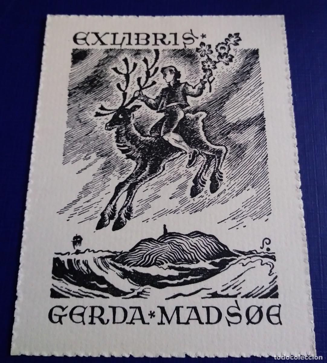 Arte: EXLIBRIS DE MUJER SOBRE CIERVO - Foto 1