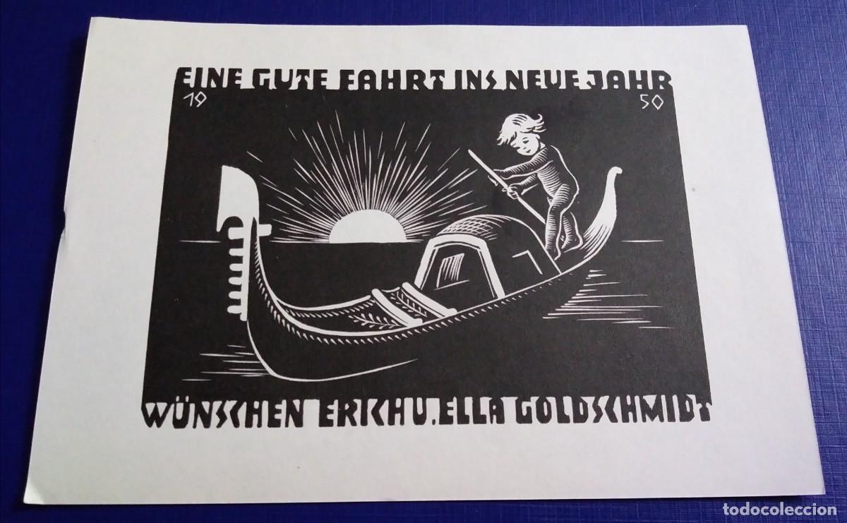 Arte: EXLIBRIS DE NI&Ntilde;O EN BARCA - Foto 1