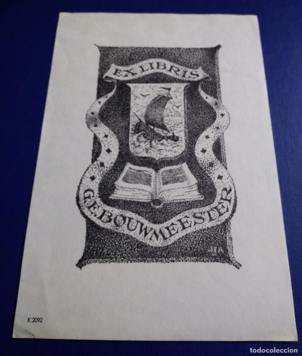 Arte: EXLIBRIS DE BARCO Y LIBRO - Foto 1