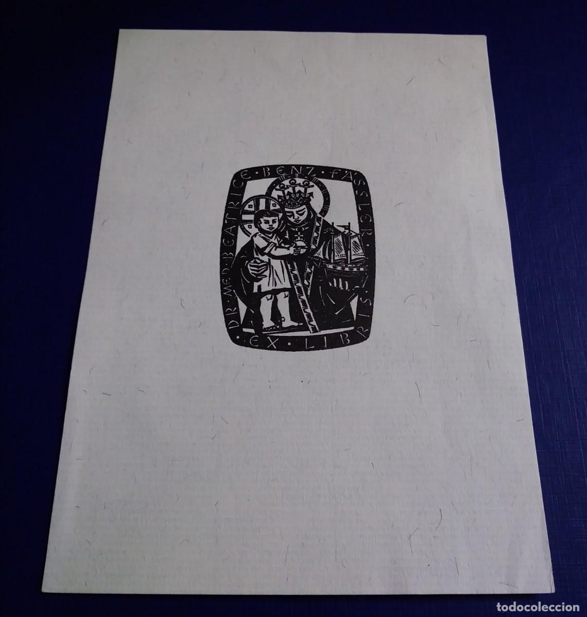 Arte: EXLIBRIS LA VIRGEN CON EL NI&Ntilde;O Y BARCO - Foto 1