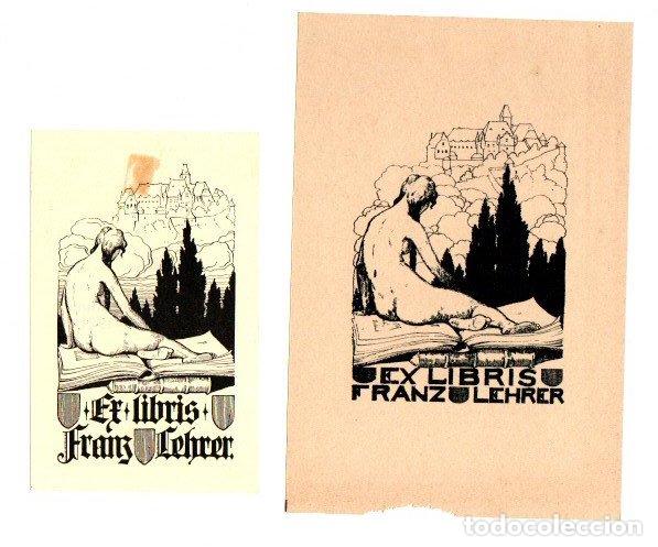 Arte: LOTE 2 EXLIBRIS FRANZ LEHRER. 1921 - Foto 1