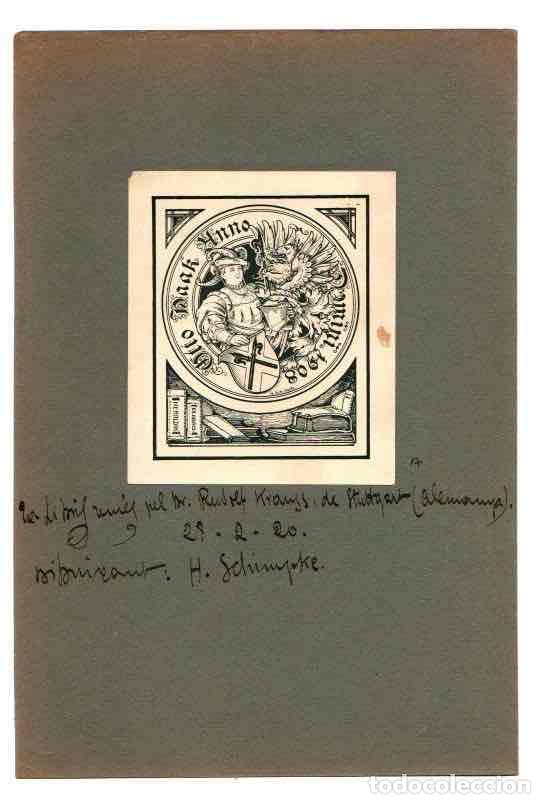 Arte: EXLIBRIS OTTO HAAK UNNO 1908 - Foto 1