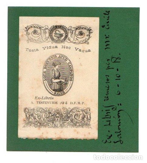 Arte: EXLIBRIS A. TESTEVUIDE. 1918 - Foto 1
