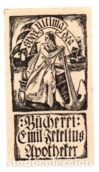 Arte: EXLIBRIS SPES ULTIMA DEA. FRITZ KIMM 1927 - Foto 1