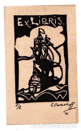 Arte: EXLIBRIS N&ordm; 8 DE 8. FIRMADO A&Ntilde;O 1921 - Foto 1