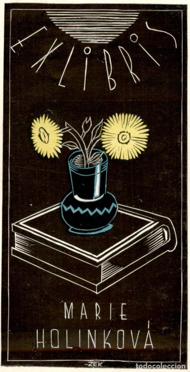Arte: Marie Holinkova 13 x 7 cms &ndash; Ex Libris, Bookplate, Exlibris - Foto 1