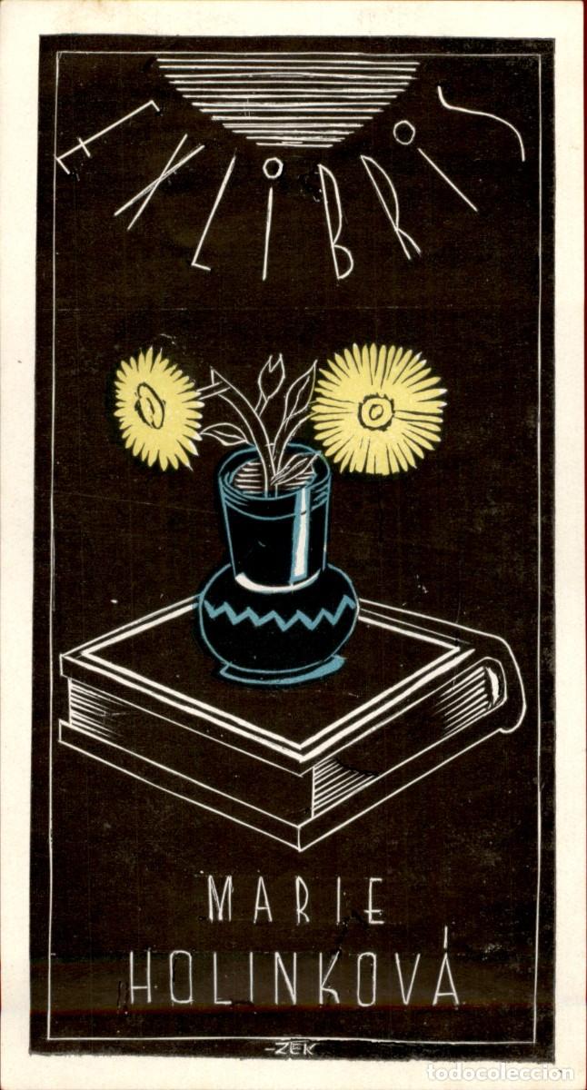 Arte: Marie Holinkova 13 x 7 cms &ndash; Ex Libris, Bookplate, Exlibris - Foto 2