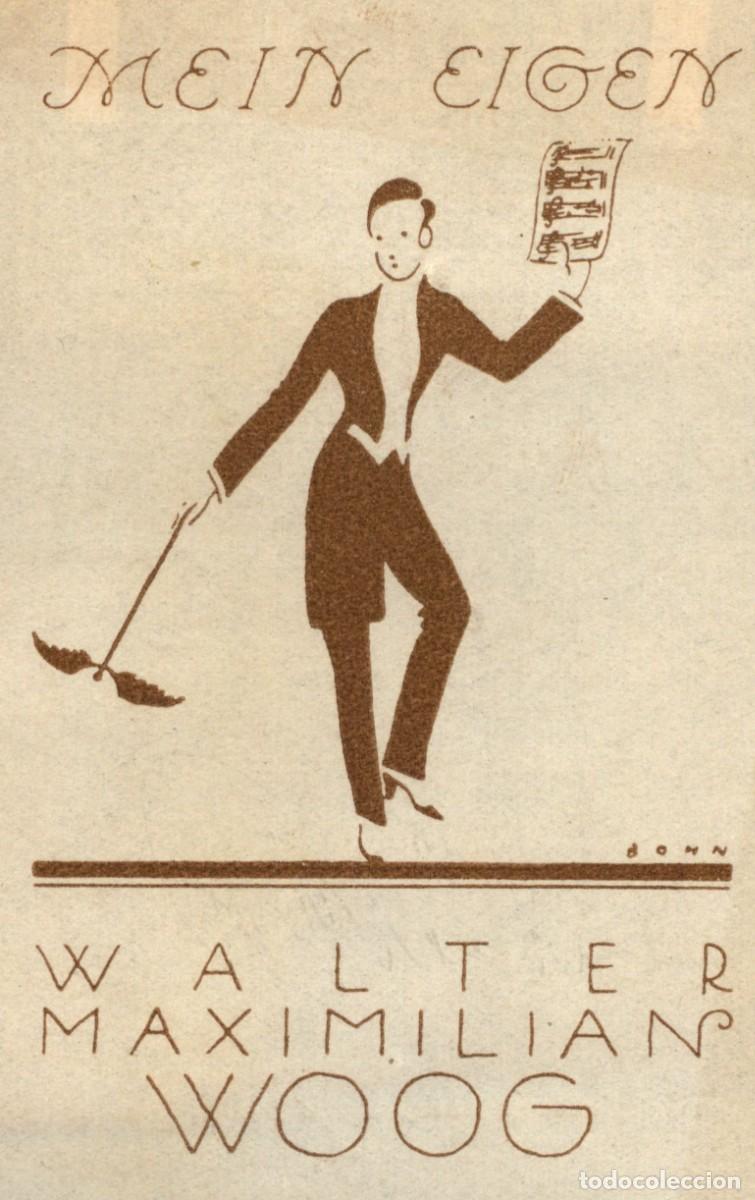 Arte: Walter Maximilian Woog 11 x 7 cms &ndash; Ex Libris, Bookplate, Exlibris - Foto 1
