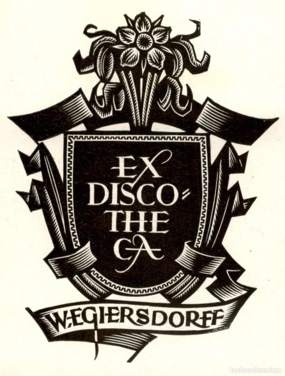 Arte: Disco The Ca W. Egiersdoref &ndash; E. Duczynski 10 x 7 cms &ndash; Ex Libris, Bookplate, Exlibris - Foto 1