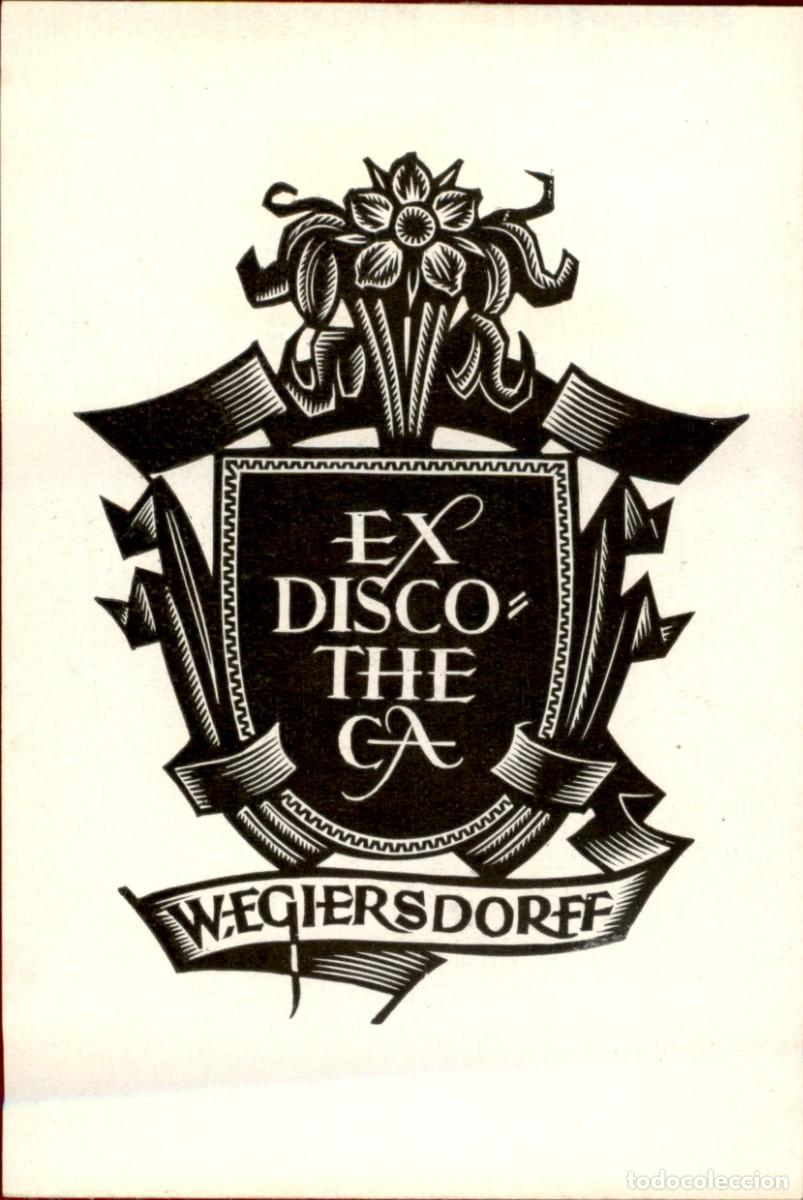 Arte: Disco The Ca W. Egiersdoref &ndash; E. Duczynski 10 x 7 cms &ndash; Ex Libris, Bookplate, Exlibris - Foto 2