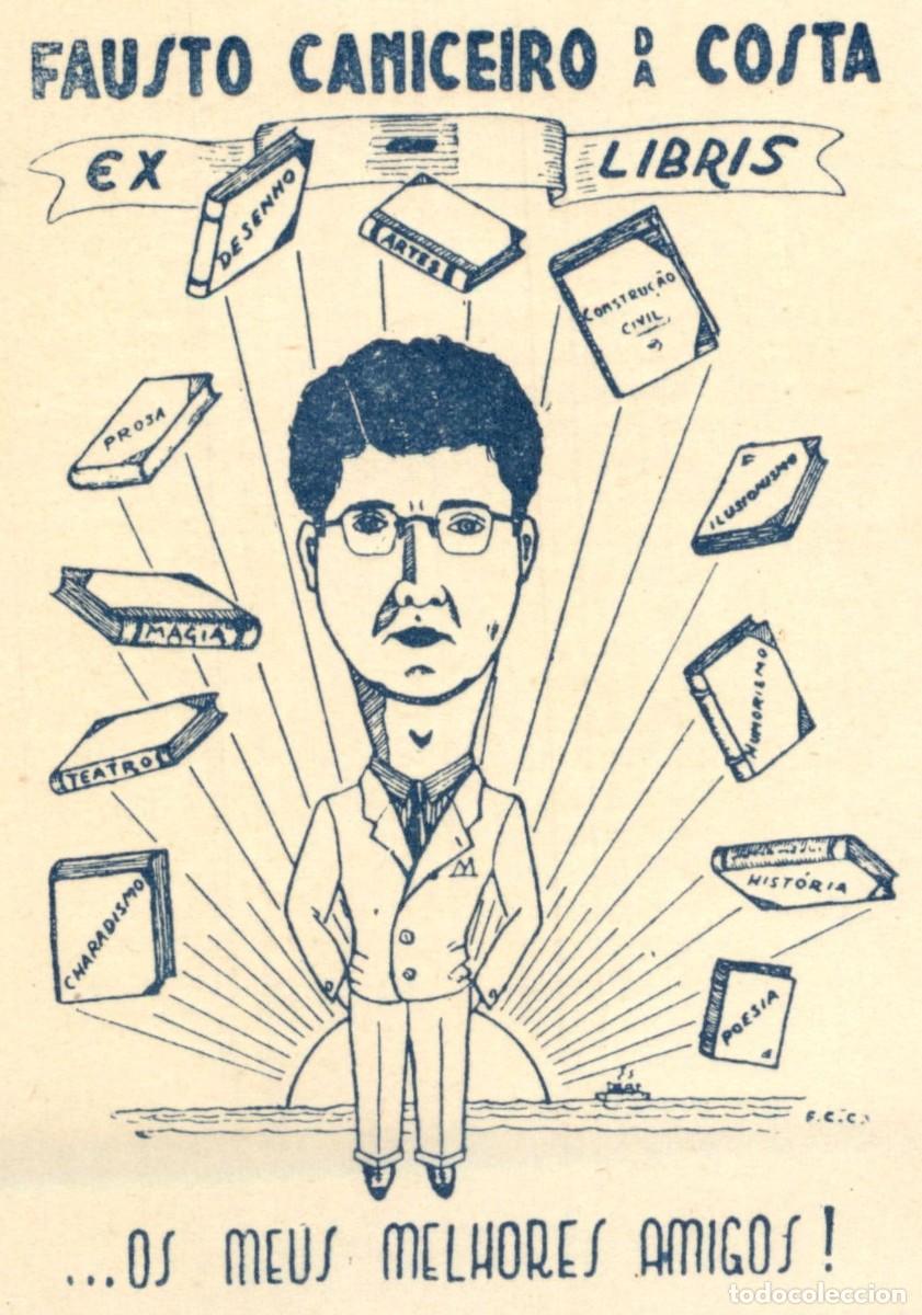 Arte: Fausto Caniciro da Costa 7 x 7 cms &ndash; Ex Libris, Bookplate, Exlibris - Foto 1