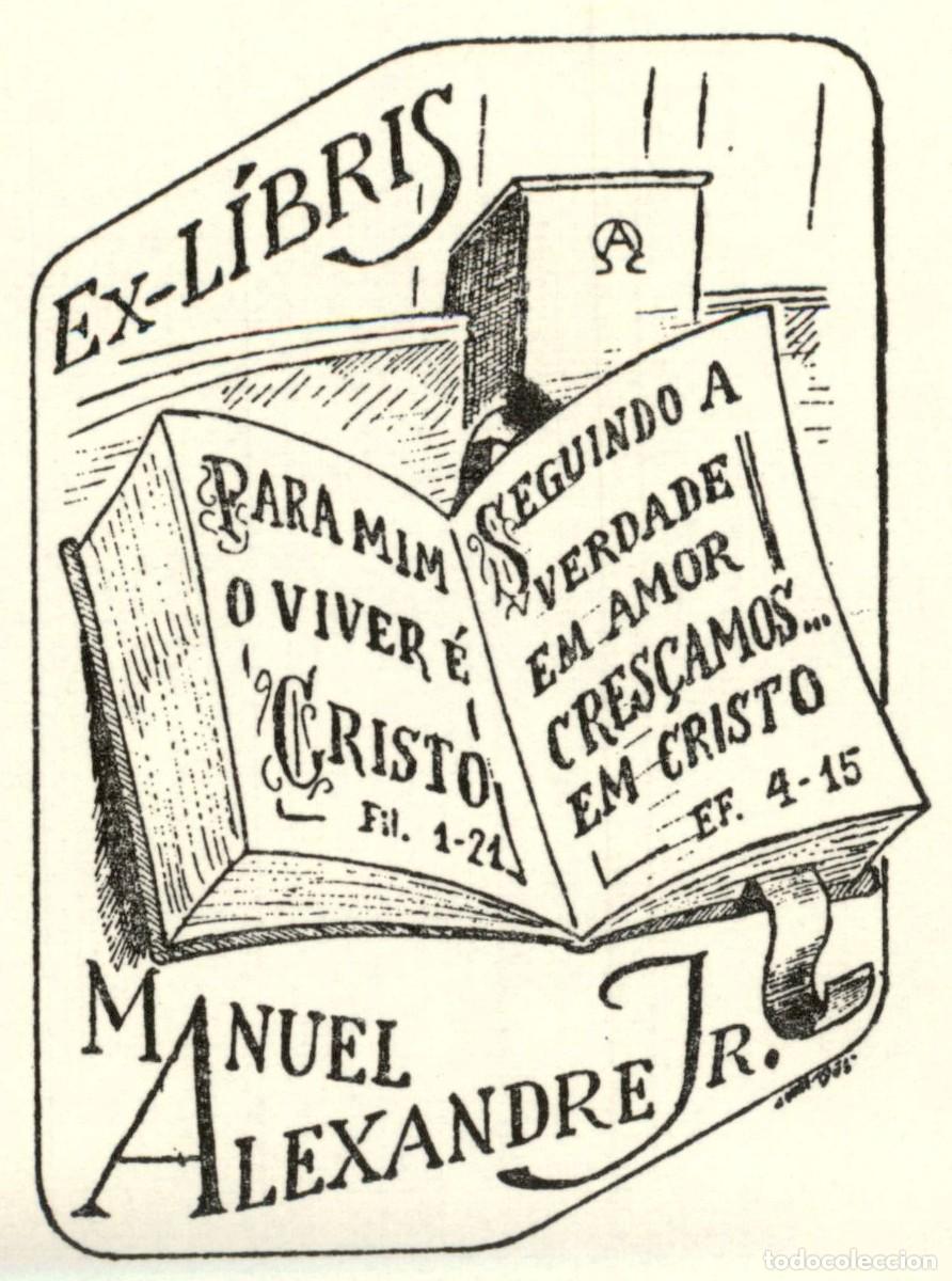 Arte: Manuel Alexandre Jr. 9 x 7 cms &ndash; Ex Libris, Bookplate, Exlibris - Foto 1