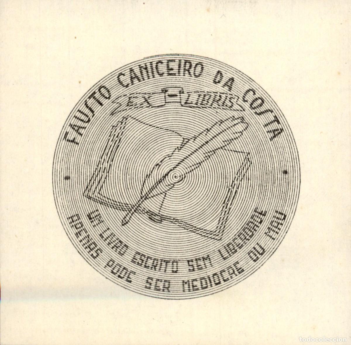 Arte: Fausto Caniciro da Costa 7 x 7 cms &ndash; Ex Libris, Bookplate, Exlibris - Foto 2
