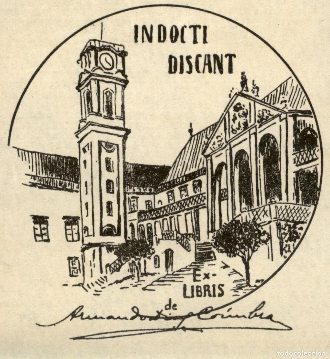 Arte: Indocti Distant Armando de Coimbra 9 x 7 cms &ndash; Ex Libris, Bookplate, Exlibris - Foto 1