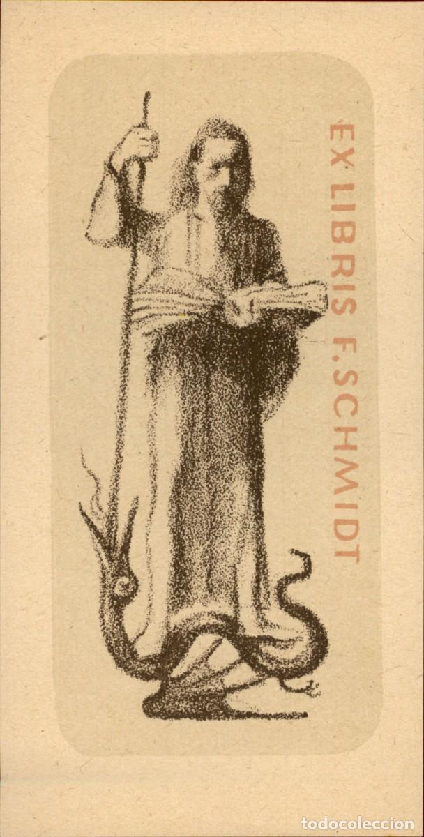 Arte: F. Schmidt 14 x 7 cms &ndash; Ex Libris, Bookplate, Exlibris - Foto 2