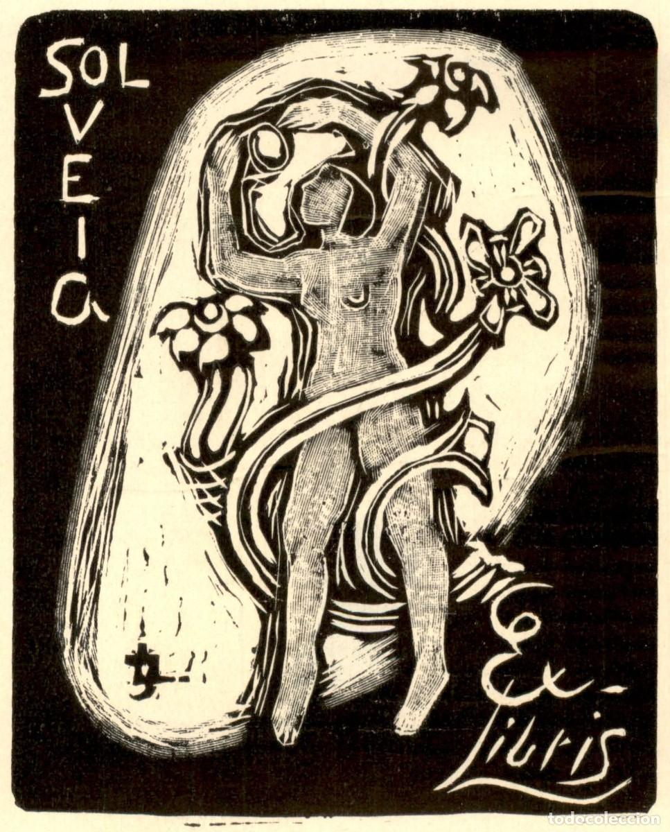 Arte: Sol Veiga 8 x 7 cms &ndash; Ex Libris, Bookplate, Exlibris - Foto 1
