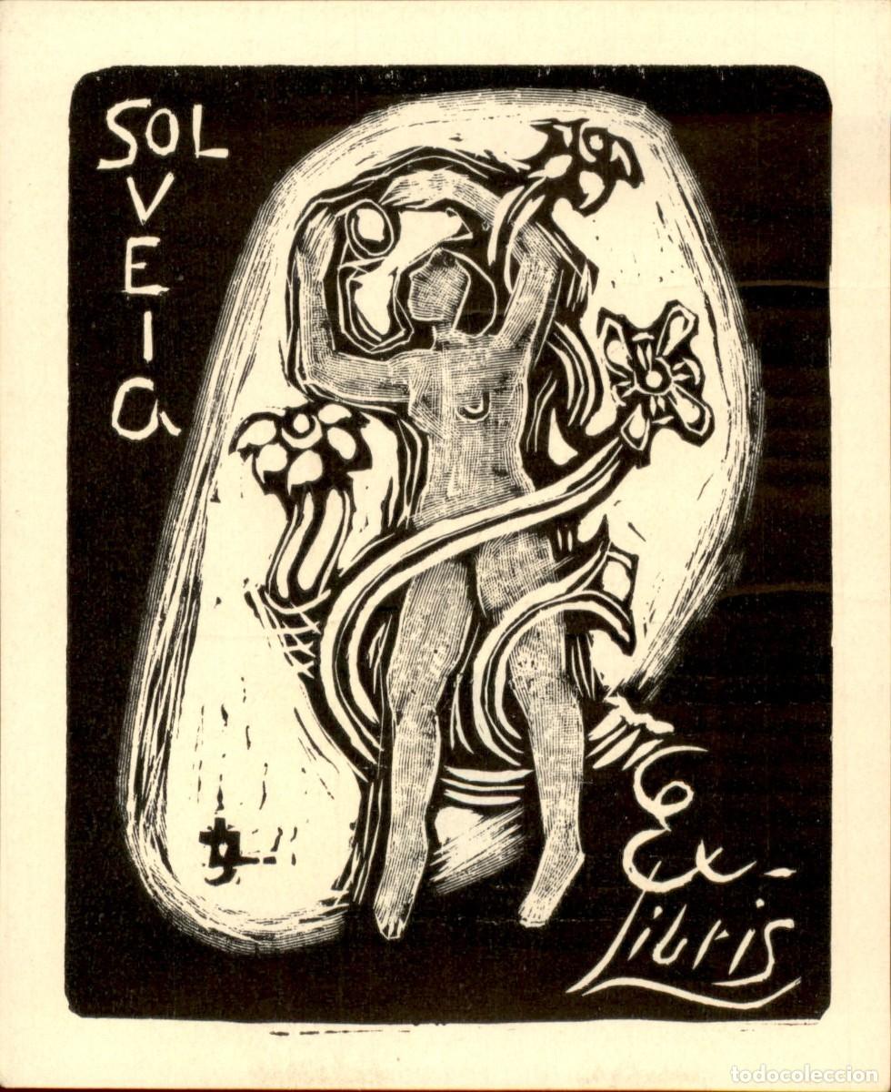 Arte: Sol Veiga 8 x 7 cms &ndash; Ex Libris, Bookplate, Exlibris - Foto 2
