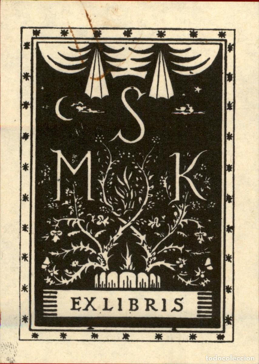 Arte: S M K 9 x 6 cms &ndash; Ex Libris, Bookplate, Exlibris - Foto 2