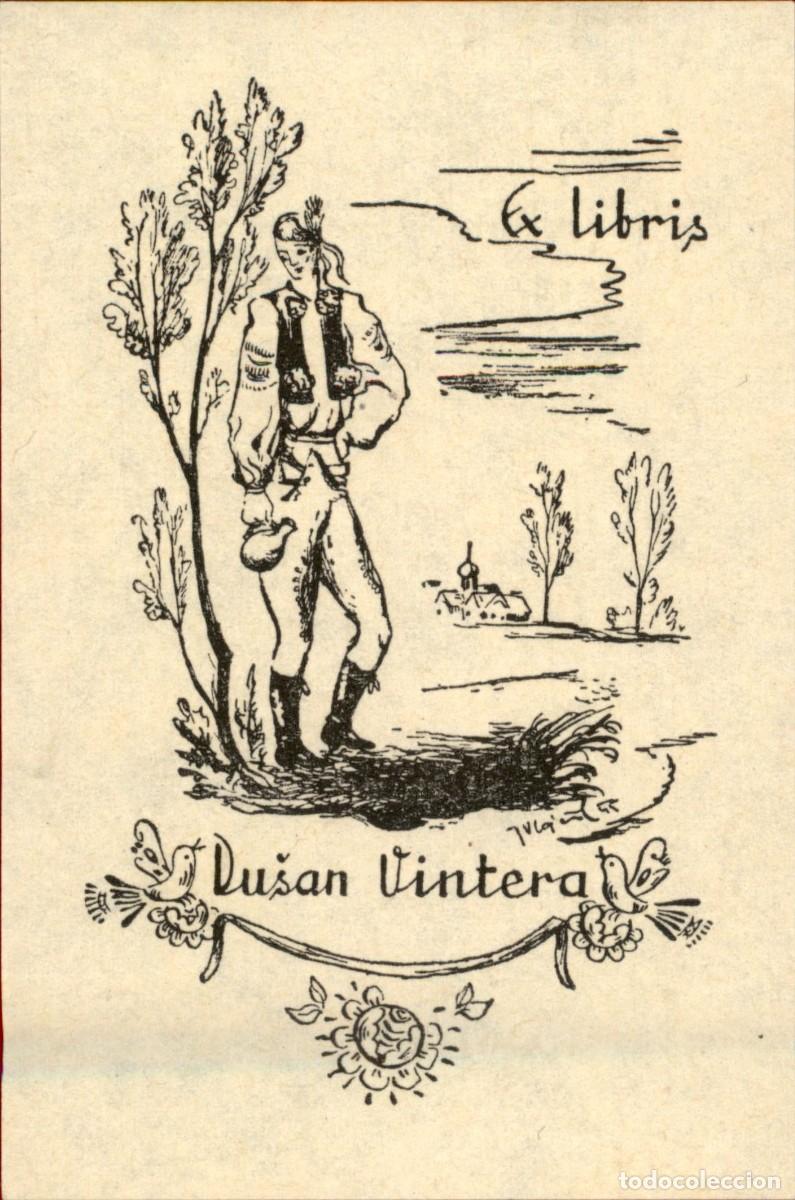 Arte: Dusan Vintera 9 x 6 cms &ndash; Ex Libris, Bookplate, Exlibris - Foto 2
