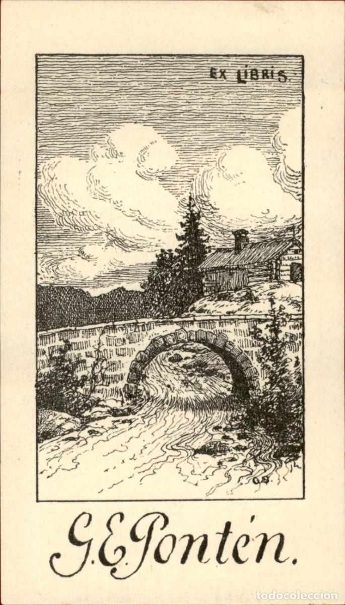 Arte: G.E. Ponten 11 x 6 cms &ndash; Ex Libris, Bookplate, Exlibris - Foto 2