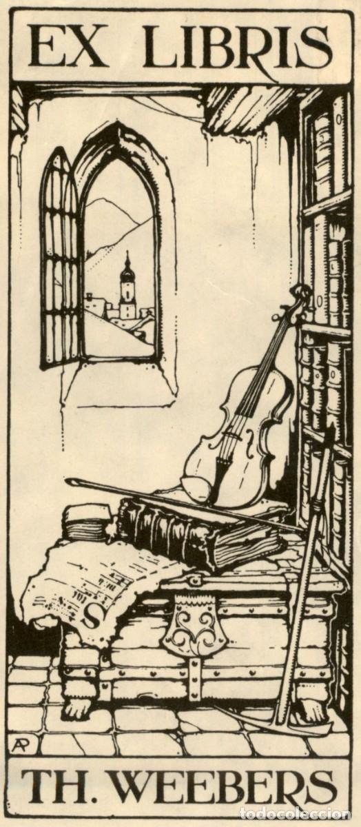 Arte: Th. Weebers 12 x 6 cms &ndash; Ex Libris, Bookplate, Exlibris - Foto 1