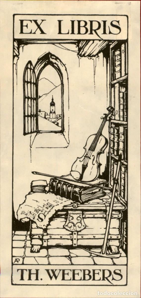 Arte: Th. Weebers 12 x 6 cms &ndash; Ex Libris, Bookplate, Exlibris - Foto 2