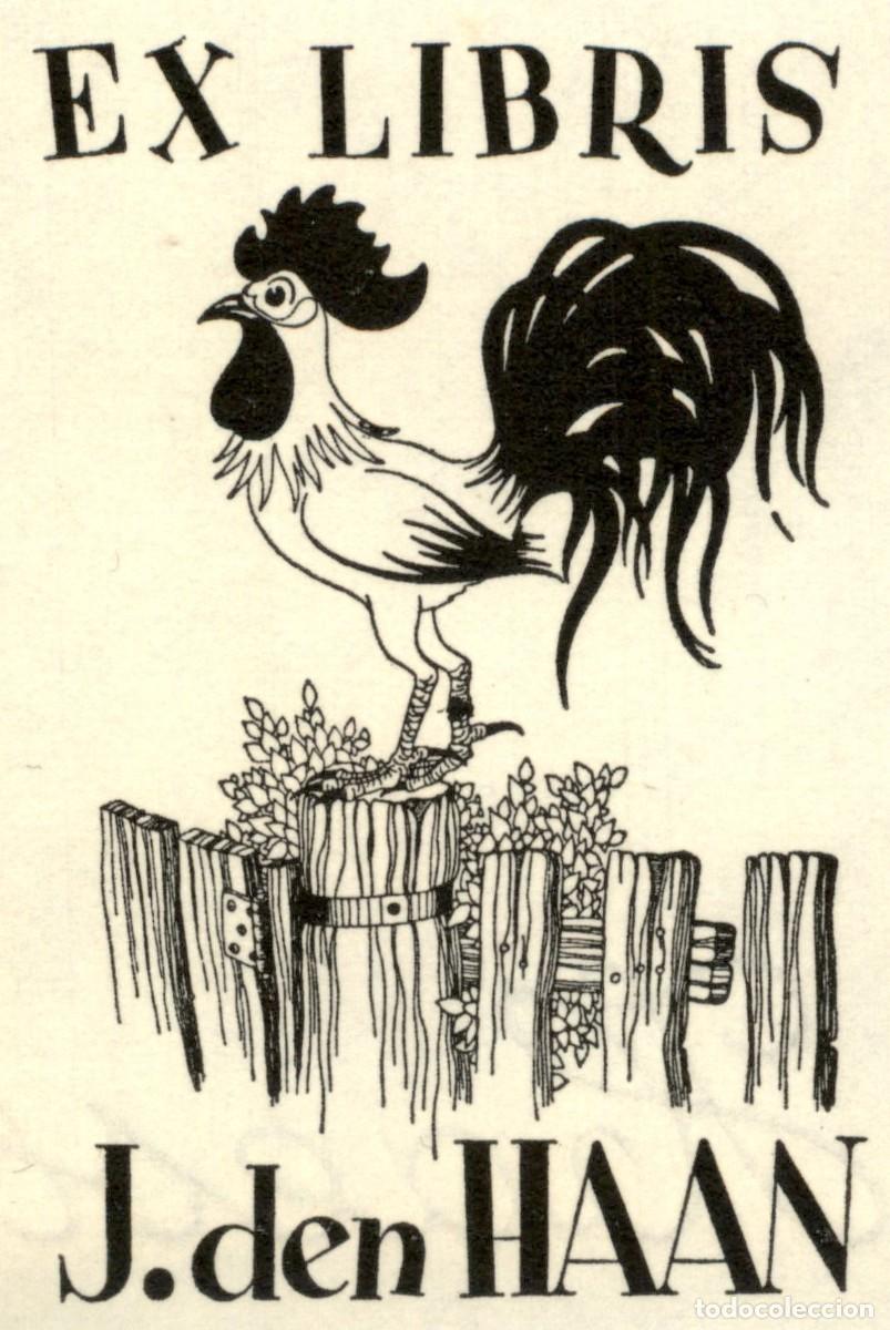 Arte: J. den Haan 9 x 6 cms &ndash; Ex Libris, Bookplate, Exlibris - Foto 1