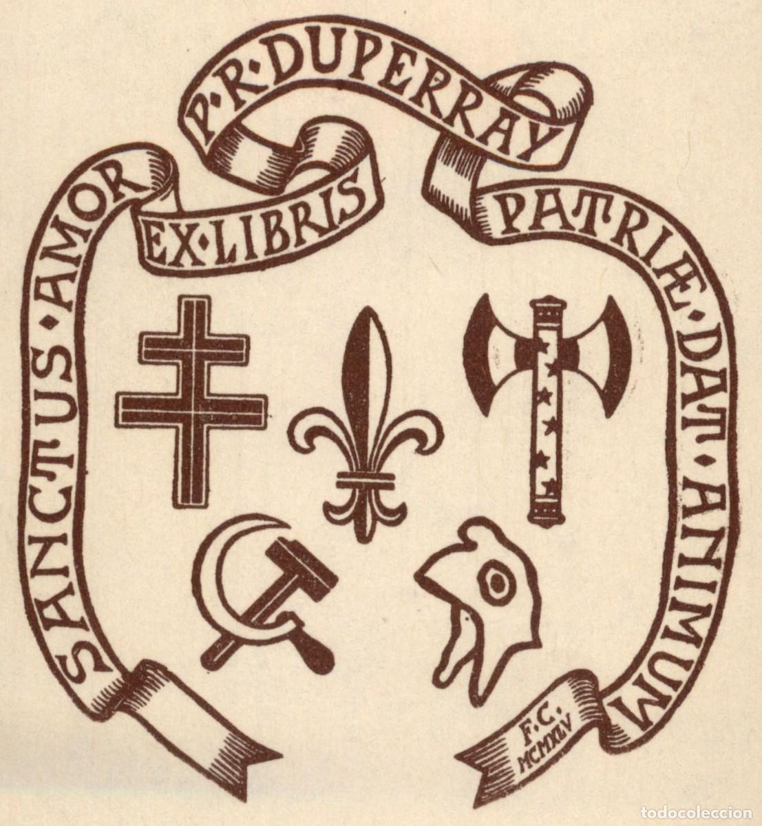 Arte: P. R. Duperrray 12 x 6 cms &ndash; Ex Libris, Bookplate, Exlibris - Foto 1