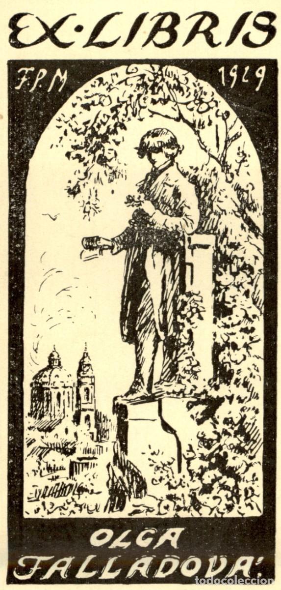 Arte: Olga Falladova 12 x 6 cms &ndash; Ex Libris, Bookplate, Exlibris - Foto 1
